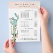 Aquarel Bloeiende Cactus Prijzen & Diensten Flyer (Hand)