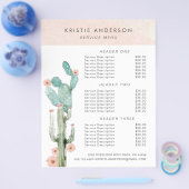 Aquarel Bloeiende Cactus Prijzen & Diensten Flyer (Enkel)