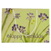 Aquarel bloem accent groot cadeauzakje (Achterkant)