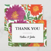 Aquarel Bloem Bedankkaart Kaart (Voorkant / Achterkant)
