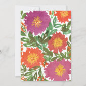 Aquarel Bloem Bewaar de Datum Uitnodiging (Achterkant)