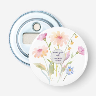 aquarel bloem bewerkbaar button flesopener