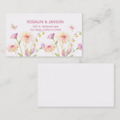 aquarel bloem bewerkbaar informatiekaartje (Voorkant / Achterkant)