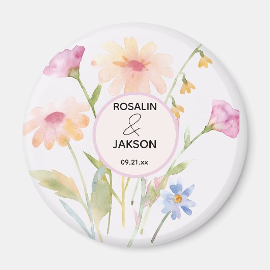 aquarel bloem bewerkbaar magneet (Voorkant)