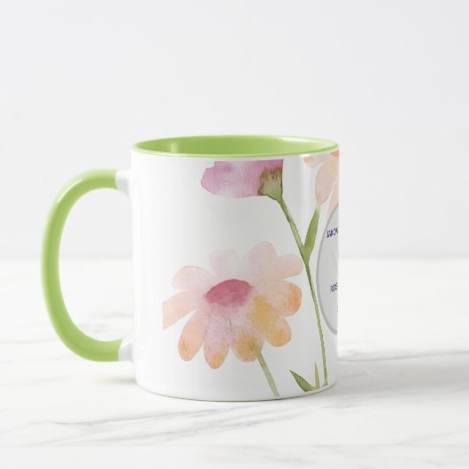 aquarel bloem bewerkbaar mok (Links)