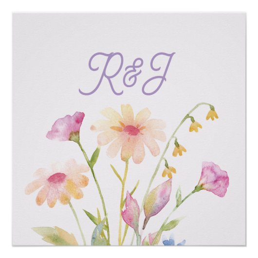 aquarel bloem bewerkbaar  perfect poster (Voorkant)