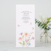 aquarel bloem bewerkbaar Plat Menu (Staand voorkant)