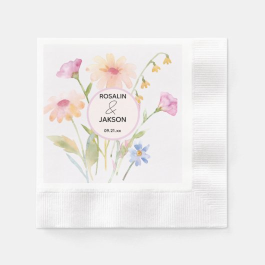 aquarel bloem bewerkbaar servet (Voorkant)