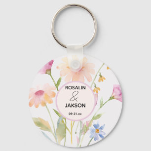 aquarel bloem bewerkbaar sleutelhanger