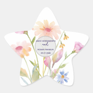 aquarel bloem bewerkbaar ster sticker