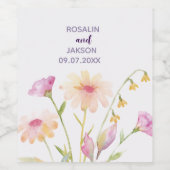 aquarel bloem bewerkbare uitnodiging  wijn etiket (Enkel label)