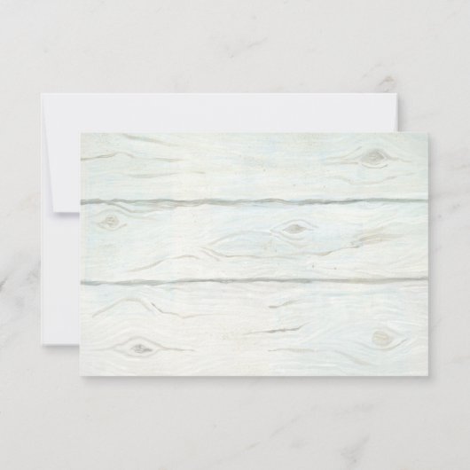 Aquarel Bloem Blauw Witte Hortensia Rustieke Hout Kaart (Achterkant)