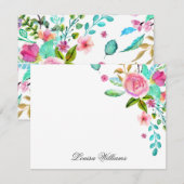 Aquarel Bloem Briefkaarten (Voorkant / Achterkant)