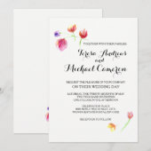 Aquarel Bloem Bruiloft Uitnodigingen (Voorkant / Achterkant)