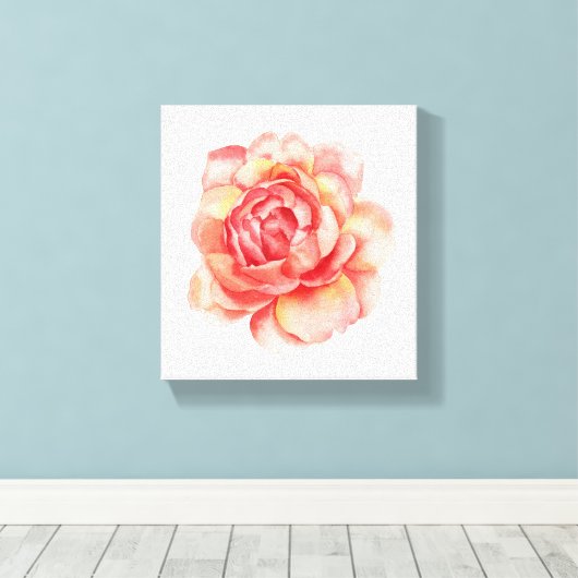 Aquarel Bloem canvas (Insitu (Houten vloer))