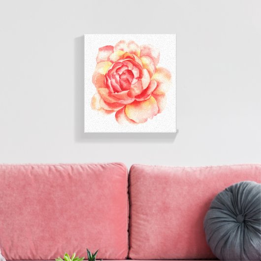 Aquarel Bloem canvas (Insitu (Woonkamer))
