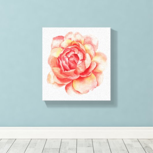 Aquarel Bloem canvas (Insitu (Houten vloer))