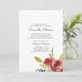 Aquarel Bloem Doop Uitnodiging (Staand voorkant)