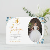 Aquarel bloem eerste heilige communie dank je  kaart (Staand voorkant)