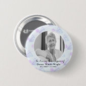 Aquarel Bloem Foto Funeral Service  Ronde Button 5,7 Cm (Voorkant /achterkant)