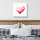 aquarel bloem hart canvas print (Insitu (Slaapkamer))