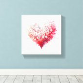 aquarel bloem hart canvas print (Insitu (Houten vloer))