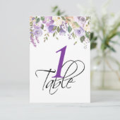 Aquarel Bloem Lavendel Trouwtafel Nummer Kaart (Staand voorkant)