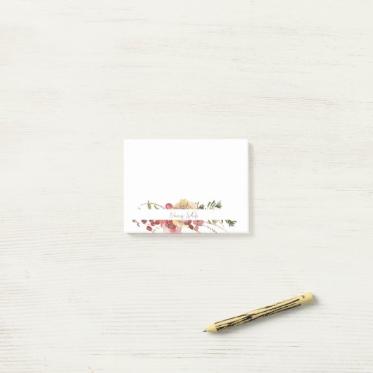 Aquarel bloem persoonlijk  post-it® notes (Op bureau)