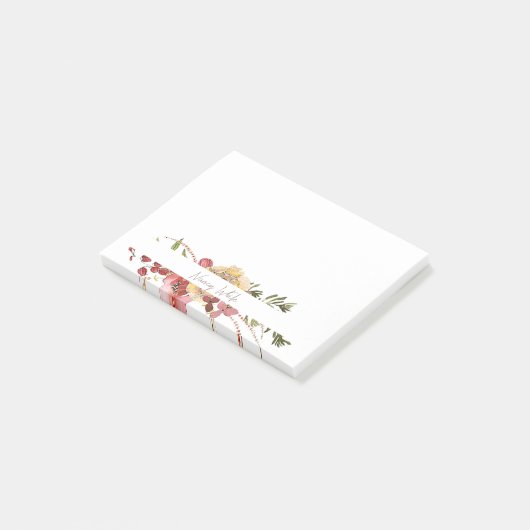 Aquarel bloem persoonlijk post-it® notes (Schuin)