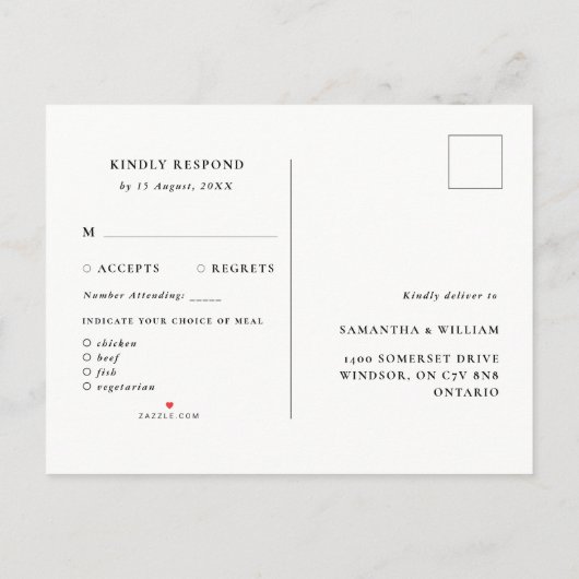 Aquarel Bloem RSVP-reactie Aankondigingskaart (Achterkant)