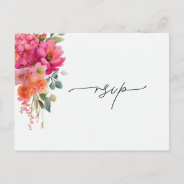 Aquarel Bloem RSVP-reactie Aankondigingskaart