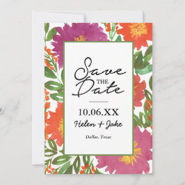 Aquarel Bloem Save the Date Uitnodiging