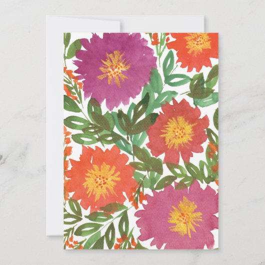 Aquarel Bloem Save the Date Uitnodiging (Achterkant)