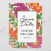 Aquarel Bloem Save the Date Uitnodiging (Voorkant / Achterkant)