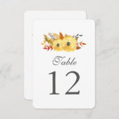 Aquarel Bloem Tafel Nummer Kaarten (Voorkant / Achterkant)