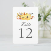 Aquarel Bloem Tafel Nummer Kaarten (Staand voorkant)