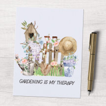 Aquarel Bloem Tuingereedschap en Citaat