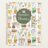 Aquarel Bloem Tuingereedschap Tuin Planner (Voorkant)
