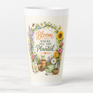 Aquarel Bloem Tuinieren Inspiratief Ontwerp Latte Mok