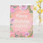 Aquarel Bloem Verjaardag Kaart (Gele Bloem)