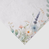 Aquarel Bloem Wildbloem Lente Bruiloft Tissuepapier (Detail)