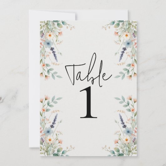 Aquarel Bloem Wildbloem Lente Tafelnummer (Achterkant)