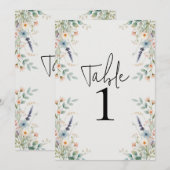 Aquarel Bloem Wildbloem Lente Tafelnummer (Voorkant / Achterkant)
