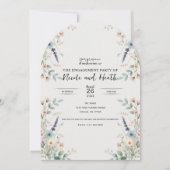 Aquarel Bloem Wildbloem Lente Verloving Kaart (Voorkant)