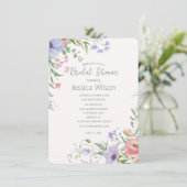 Aquarel Bloemachtige Bruiloft Uitnodiging (Staand voorkant)