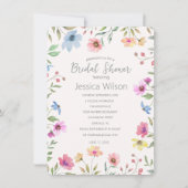 Aquarel Bloemachtige Bruiloft Uitnodiging (Voorkant)