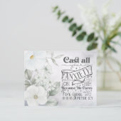 Aquarel Bloemen | 1 Petrus 5:7 Bijbelvers Briefkaart (Staand voorkant)