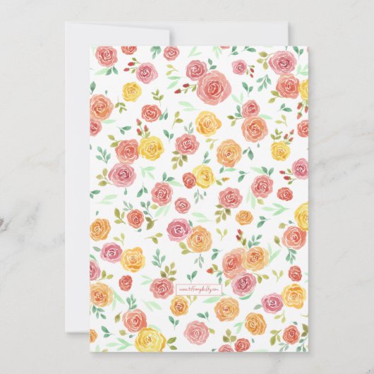 Aquarel Bloemen | 50e Birthday Kaart Shower (Achterkant)