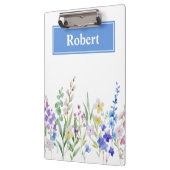 Aquarel Bloemen Aangepaste Naam Klembord Ontwerp (Links)