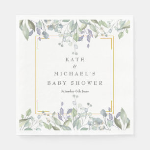 Aquarel Bloemen Baby shower/Sprinkle/Koppels Servet